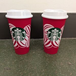 Set Of Two Starbucks Red Cups 2024